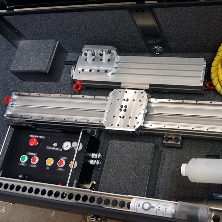 contents of the 3-axis portable milling machine in the transport box