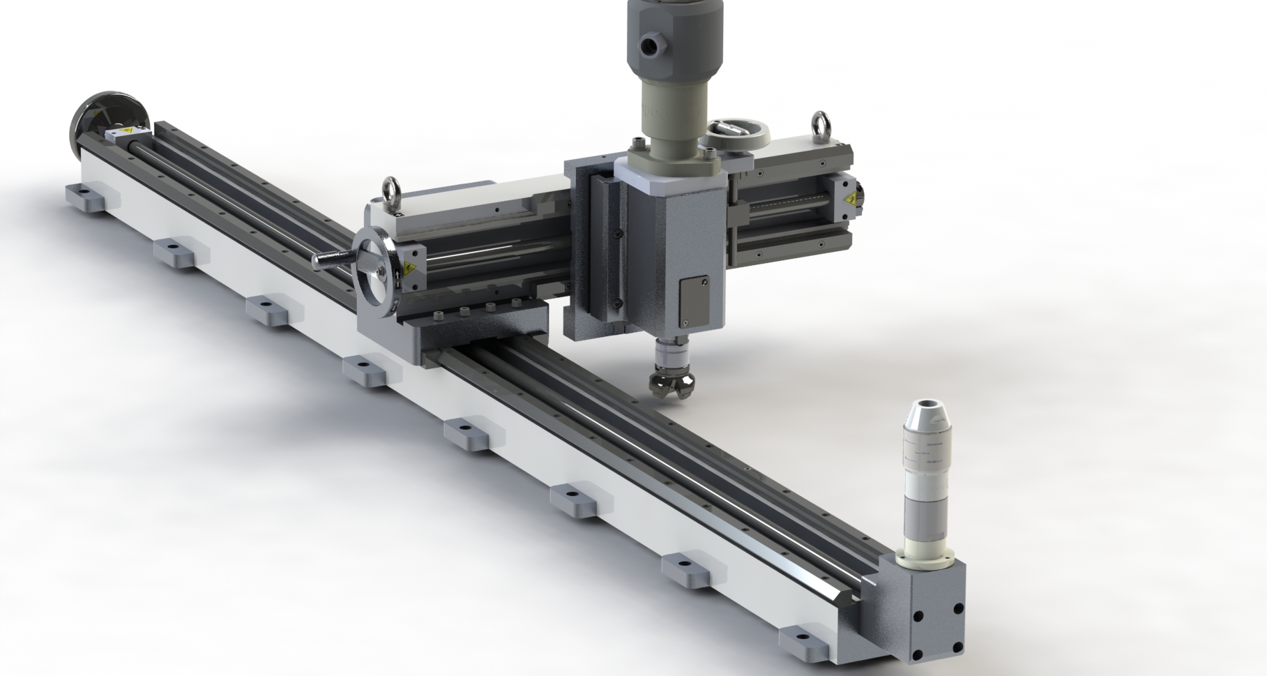 Normaco Lightweight portable milling machine on steel plate