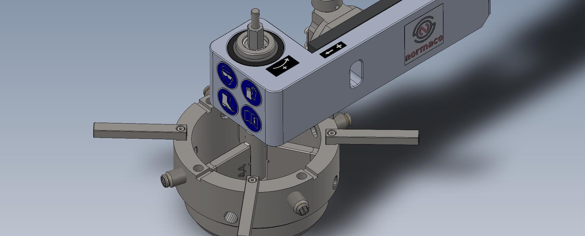 Normaco Manual Facer mounted on a flange