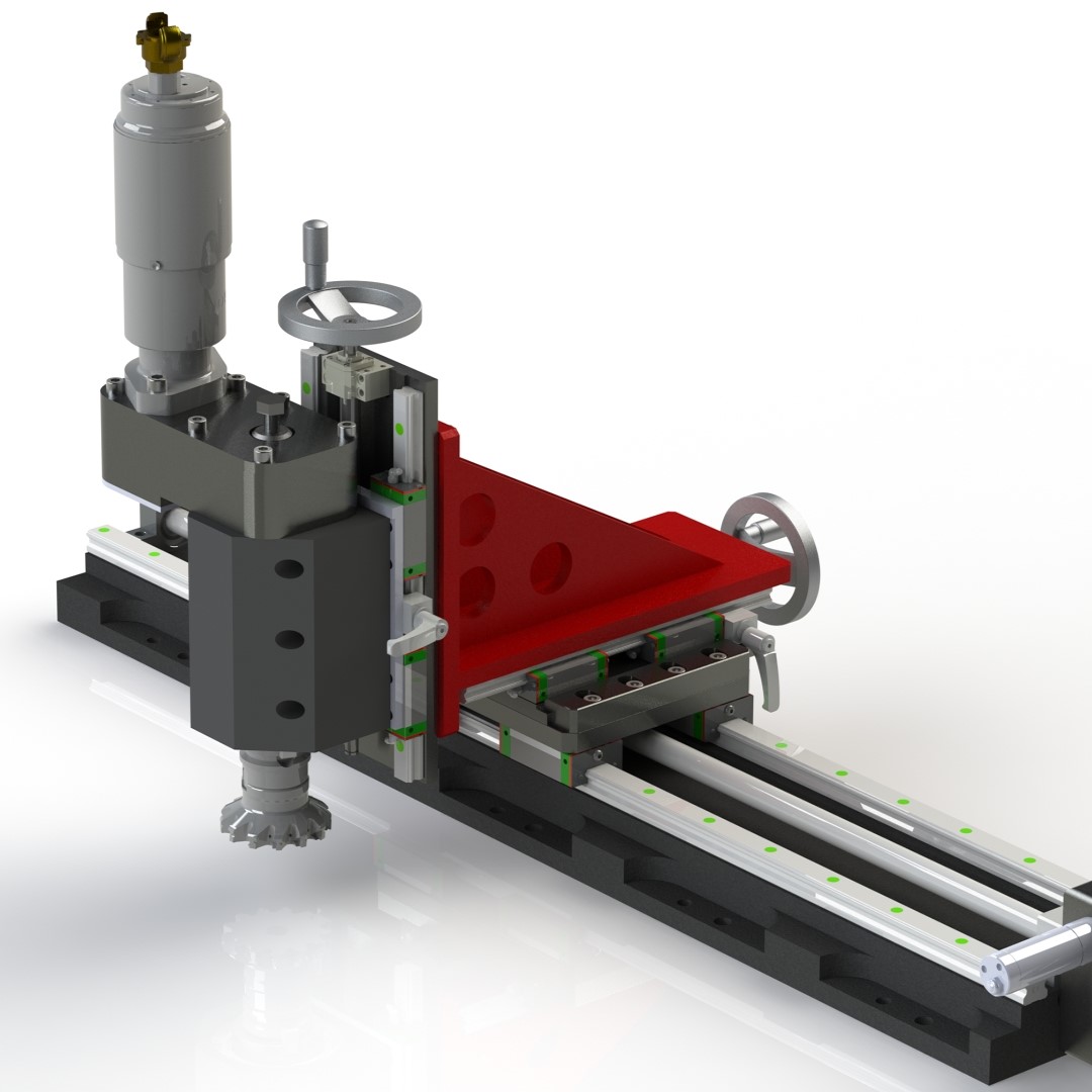 Milling machine PMHD overview picture with pneumatic motor and face mill